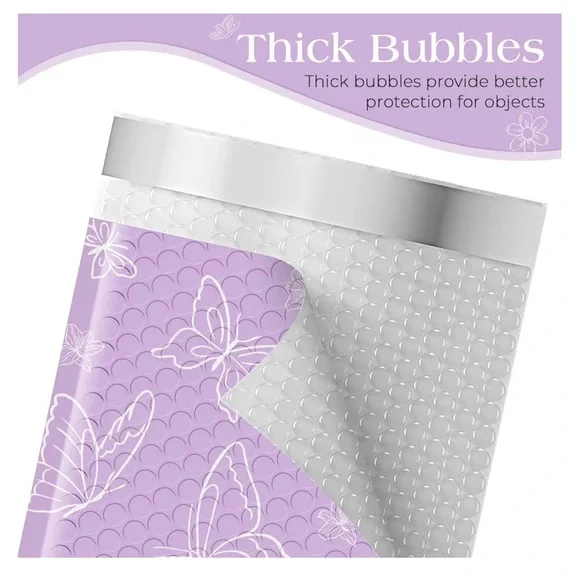 20-Pack 6x10” Purple Butterfly Bubble Mailers | Shipping Supplies - Picture 4 of 5
